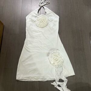 Halter white dress
